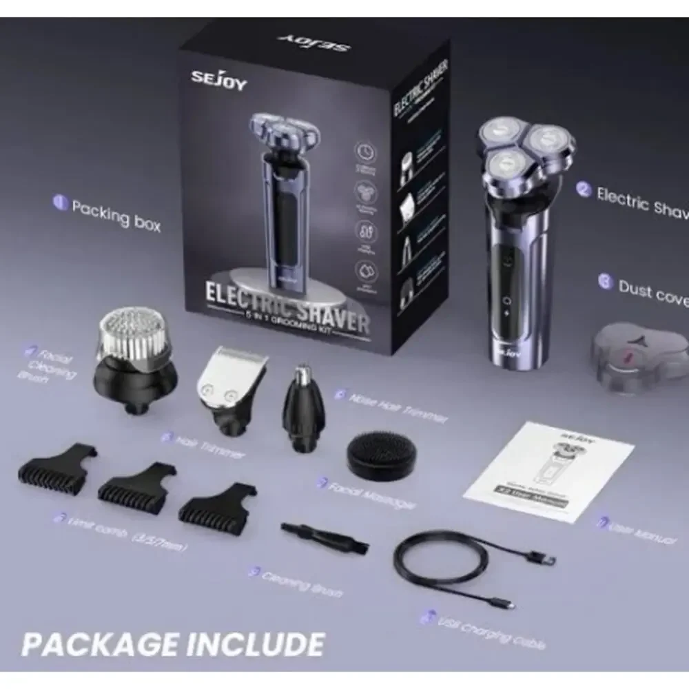 Sejoy 5-in-1 Electric Shaver Grooming Kit, Shaver, Trimmer, New In Open Box